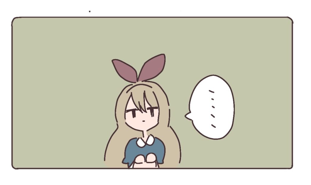 不思議の国のアリスのワンシーンまだぼんやりとした表情で座っているアリスの英語学習用イラスト